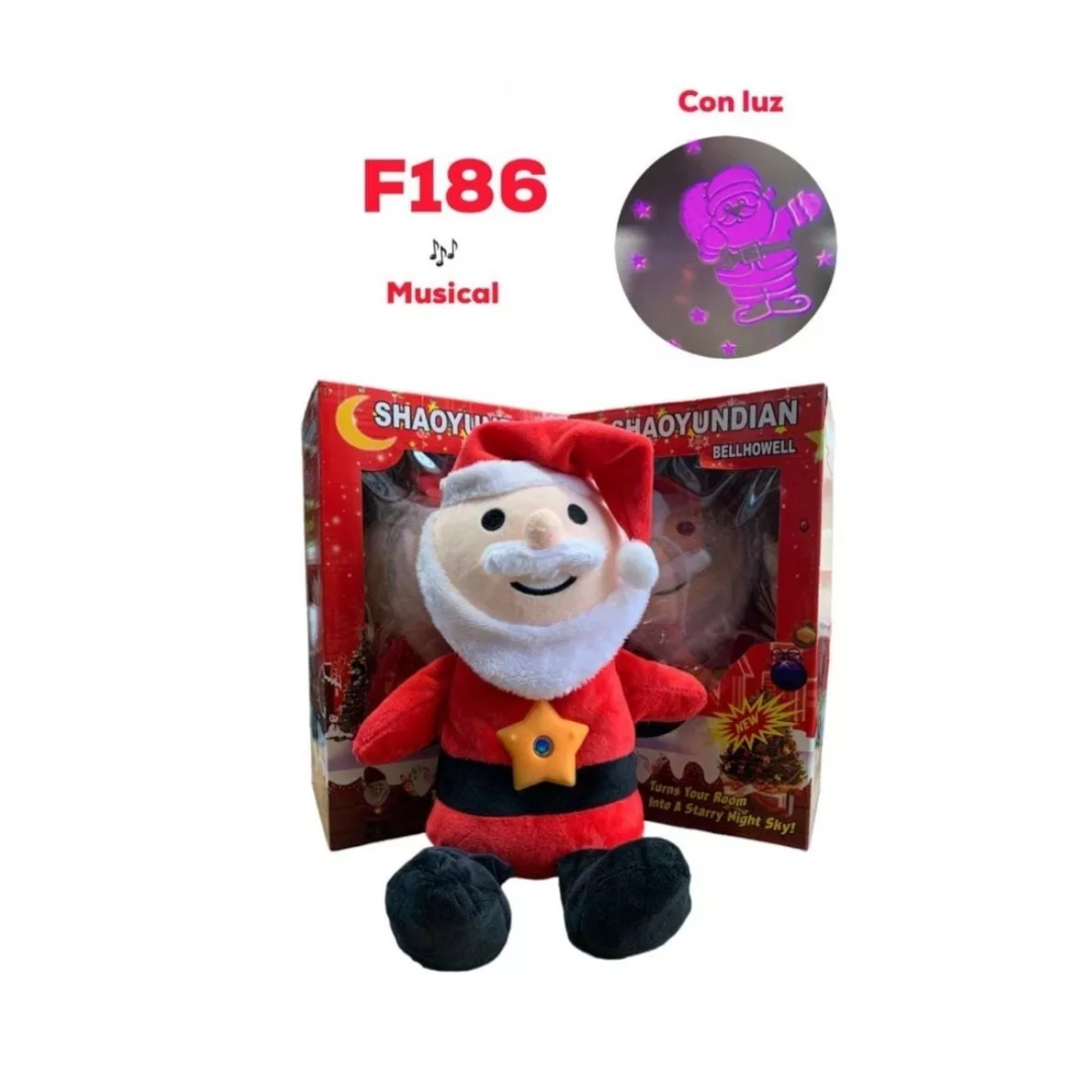 Miniatura 2 de Peluche Muñeco Proyector De Luces Santa